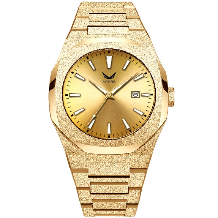 VDEAR - Gold Dial Japanese Movt Customised Reloj De Acero Inoxidable Dorado Stainless Steel Watches For Man New Arrival 1