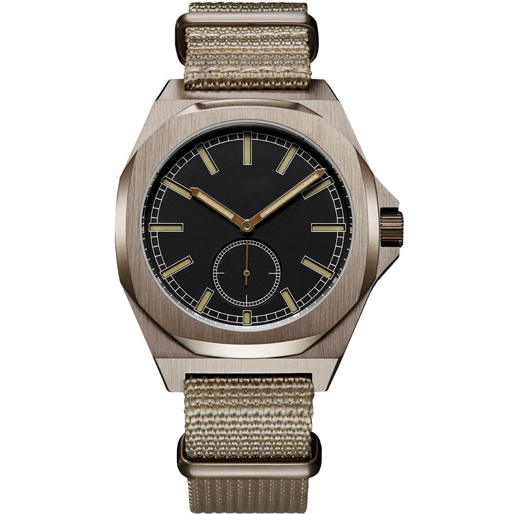 VDEAR - Green Nylon band Japan quartz movt mens luxury minimalist hand watch from china Stainless Steel Style 22