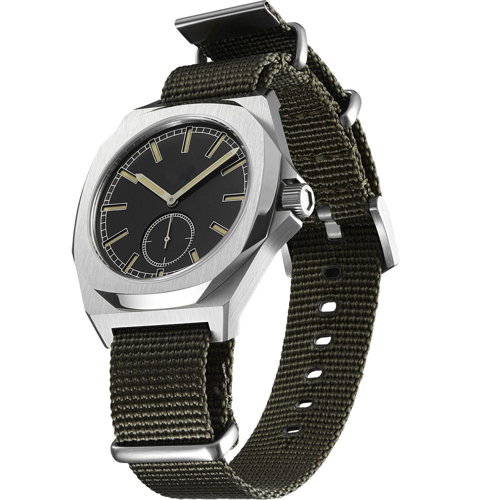 VDEAR - Green Nylon band Japan quartz movt mens luxury minimalist hand watch from china Stainless Steel Style 12