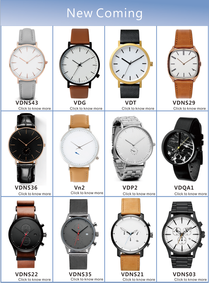 VDEAR - Customisable high quality stainless steel no logo watches fashion watches men with blue dial others 25