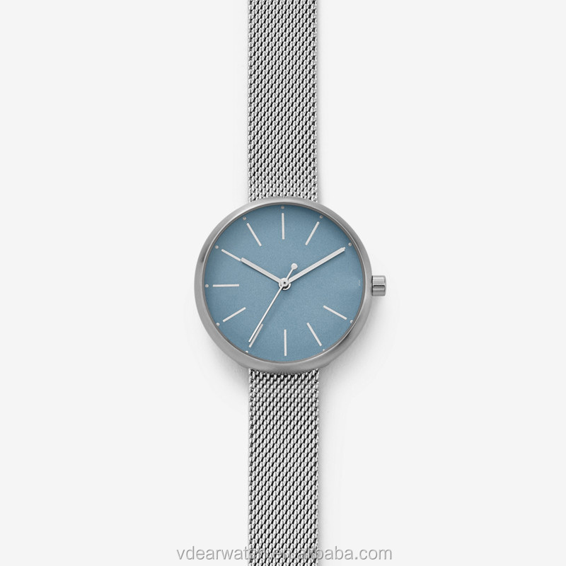 VDEAR -low moq fashion quartz watch Stainless steel chain custom your own brand design watch 17