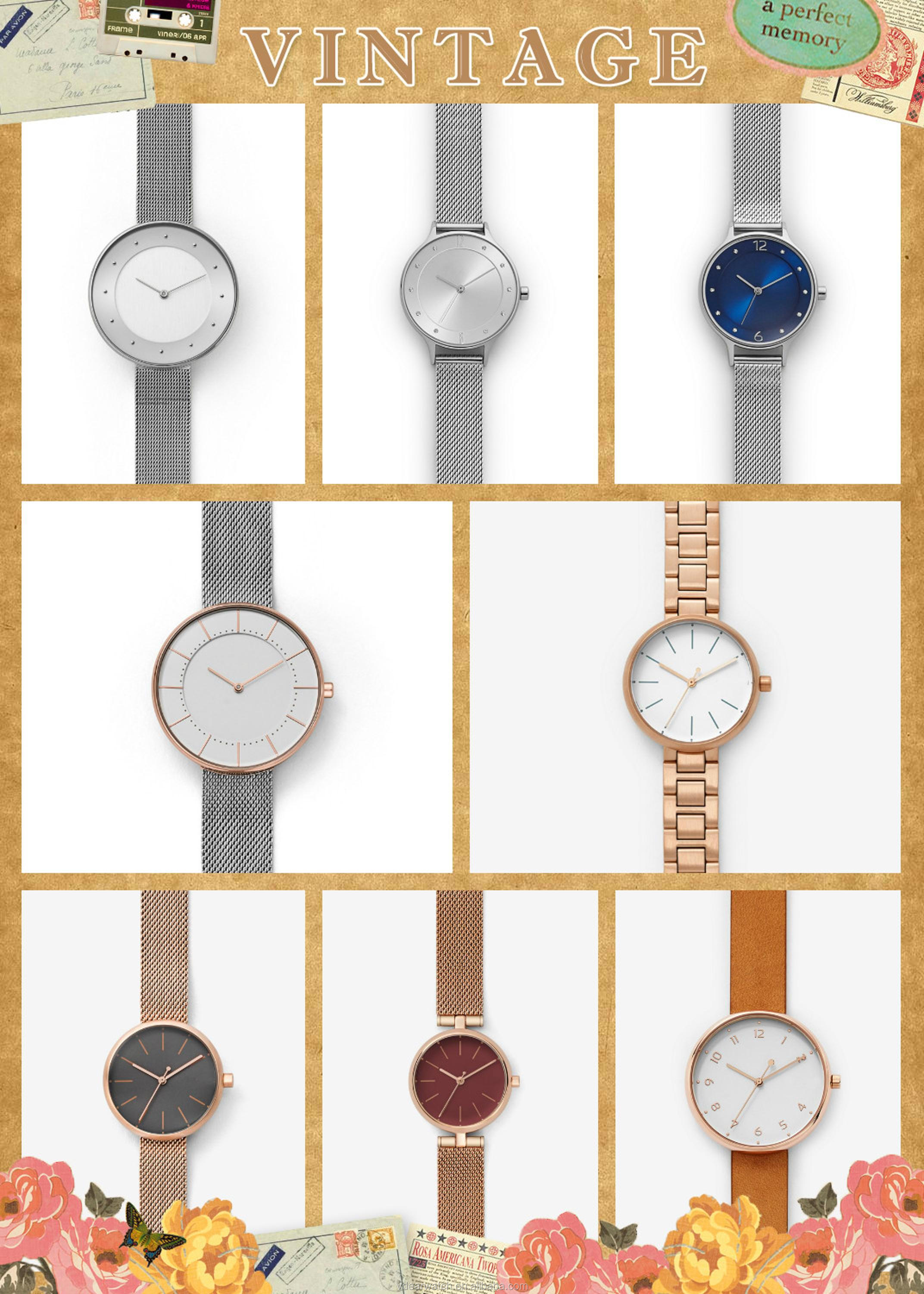 VDEAR -low moq fashion quartz watch Stainless steel chain custom your own brand design watch 23