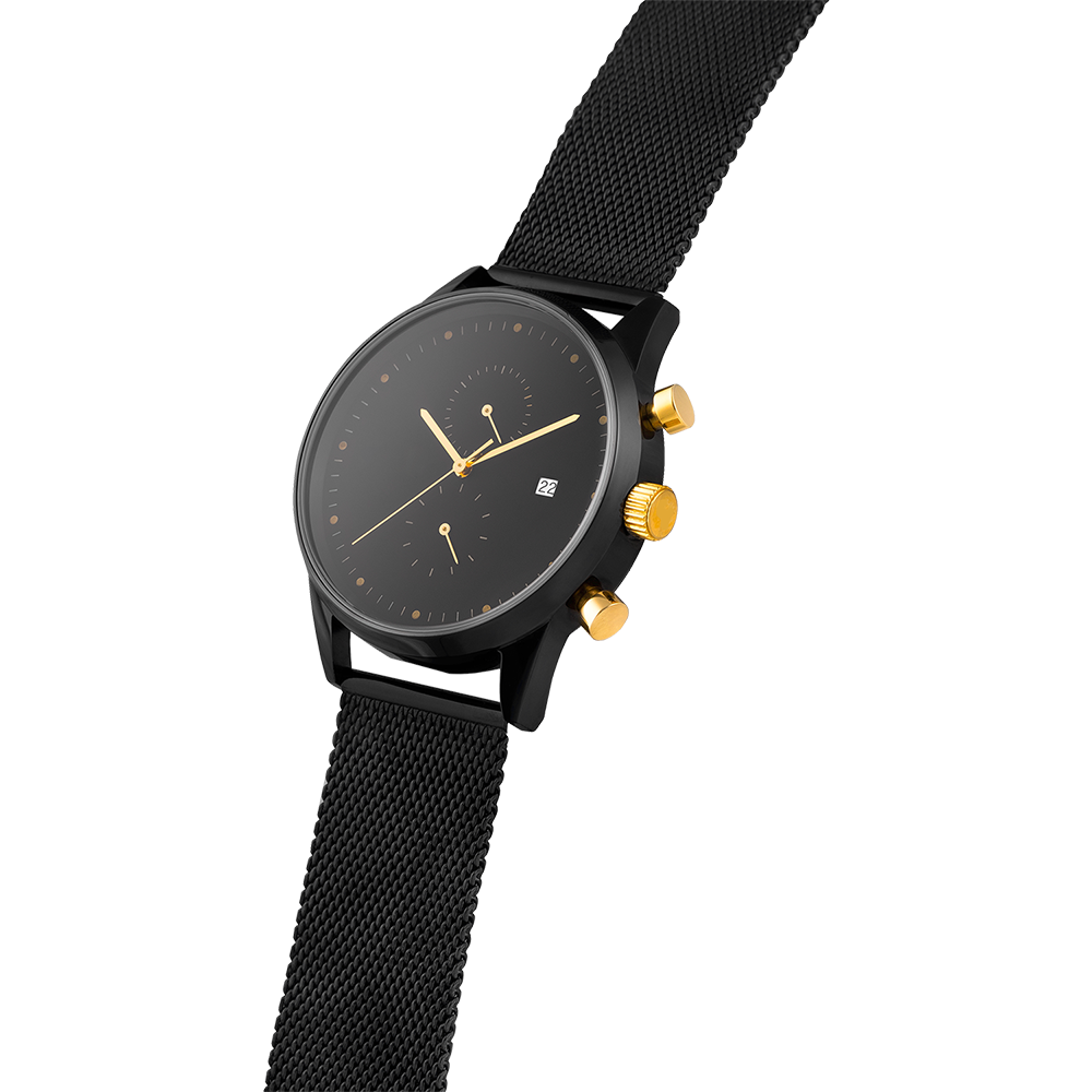 فيدير - ساعة كرونوغراف رجالية، الأكثر مبيعًا، فاخرة، مقاومة للماء، مصنوعة من الفولاذ المقاوم للصدأ، لون أسود 10