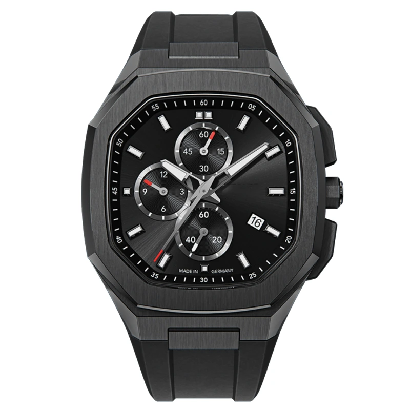 Vdear Three Eye Chronograph Men Watch Custom Silicone Strap Styles Watch Square Silicon Custom For Men others 1