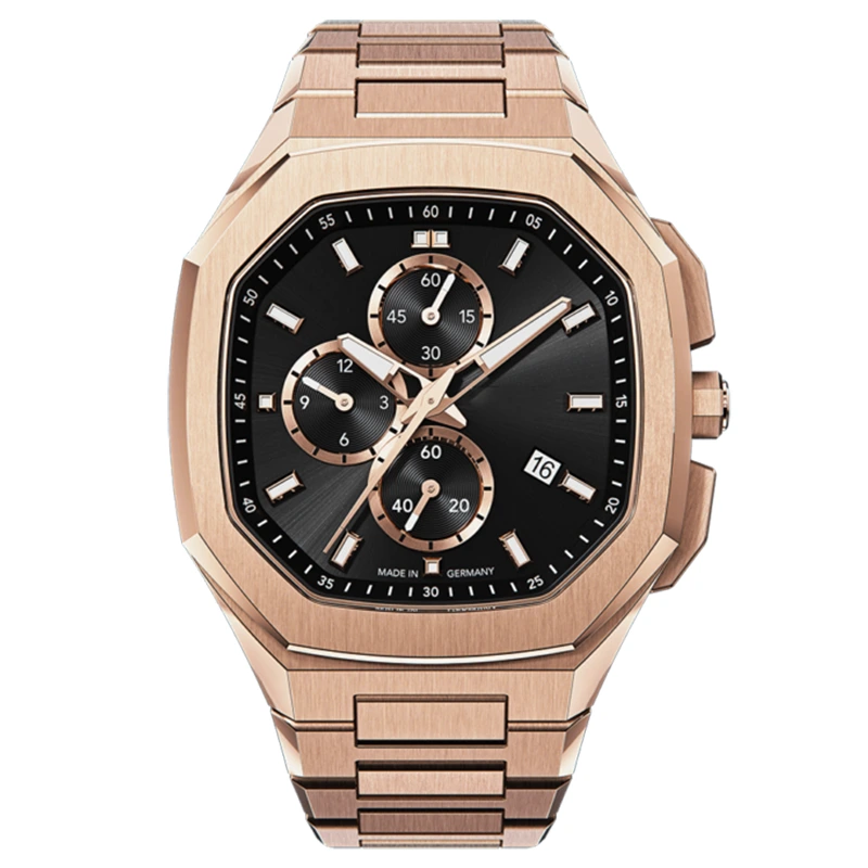 VDEAR - Custom Logo Luxury Quartz Watches Oem Waterproof Stainless Steel Japan Movt Bell And Rose Gold Chronograph Watch 1