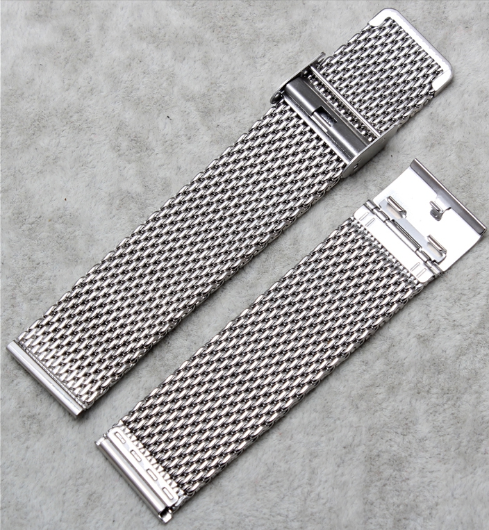 VDEAR - Wholesale 06 line polished PVD plated print logo stainless steel mesh strap Mesh Band 20
