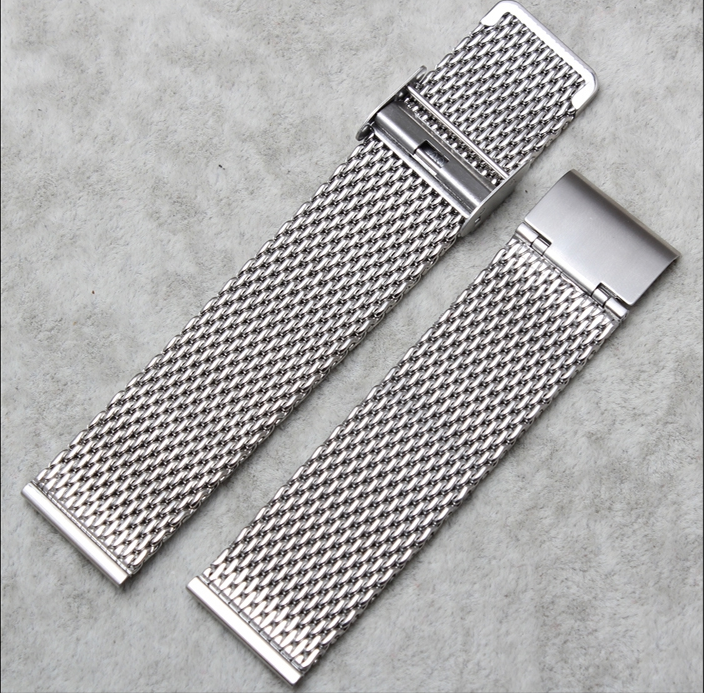 VDEAR - Wholesale 06 line polished PVD plated print logo stainless steel mesh strap Mesh Band 18