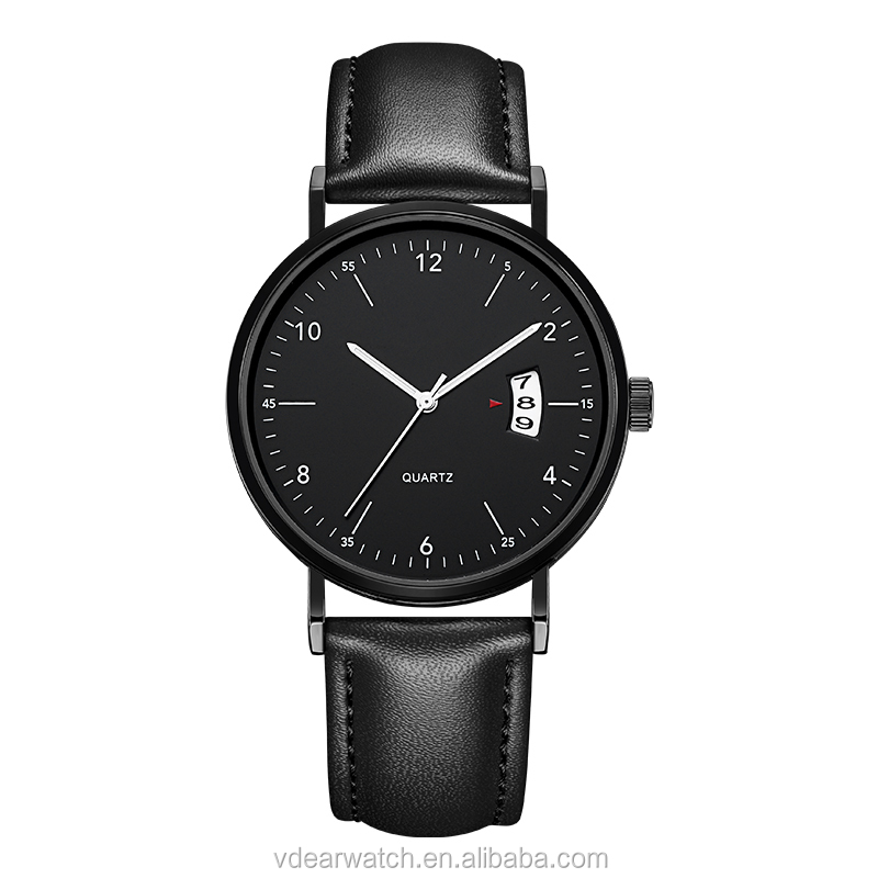 VDEAR - Perni a sgancio rapido cinturino in pelle orologi da uomo moda movimento giapponese al quarzo sottile orologio da uomo in pelle altri 15