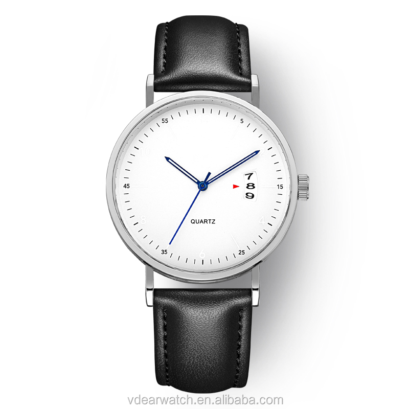 VDEAR - Perni a sgancio rapido cinturino in pelle orologi da uomo moda movimento giapponese al quarzo sottile orologio da uomo in pelle altri 9