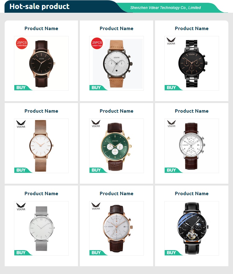 VDEAR - 2020 Luxury Silver 316L Stainless Steel Japan Quartz Movement Men Watch others 12