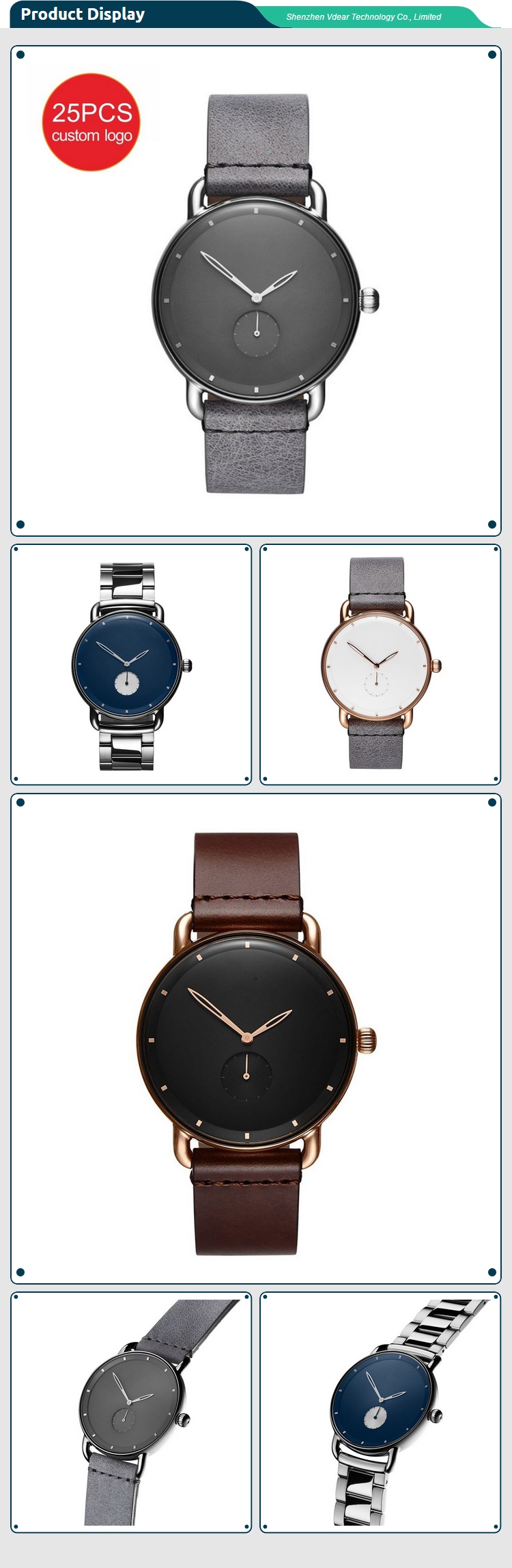 VDEAR - 2020 Luxury Silver 316L Stainless Steel Japan Quartz Movement Men Watch others 10