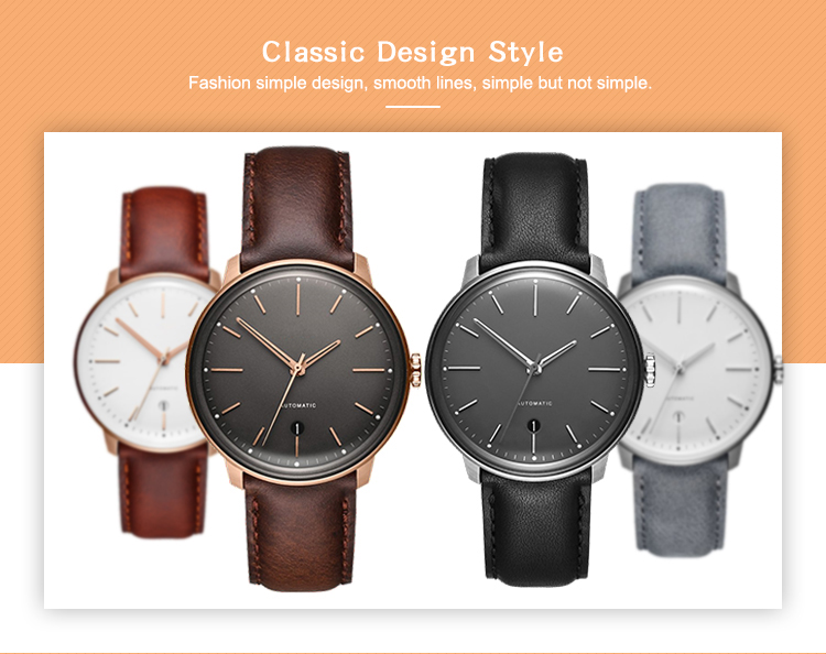 VDEAR - Dome Glass Best Luxury Leather Strap Minimalist Automatic Men Watch Automatic Watch For Men 10