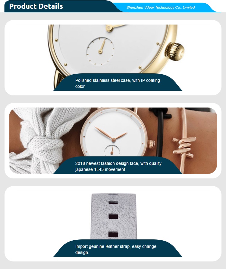 VDEAR - VDEAR Fashion japan movt quartz water resistant watches custom brand women leather watch others 16