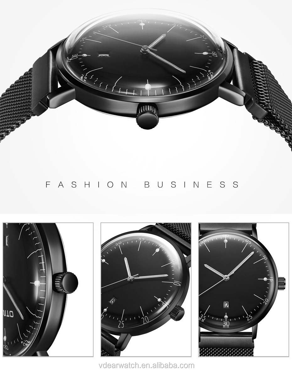 VDEAR - Customisable high quality stainless steel no logo watches fashion watches men with blue dial others 19