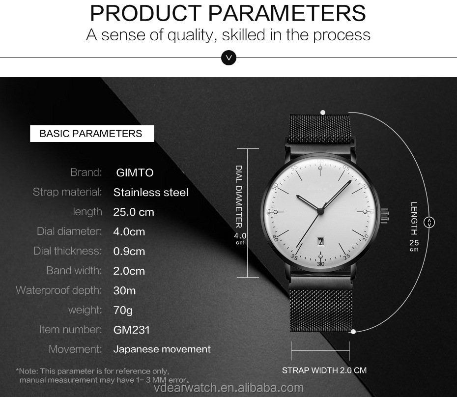 VDEAR - Customisable high quality stainless steel no logo watches fashion watches men with blue dial others 9