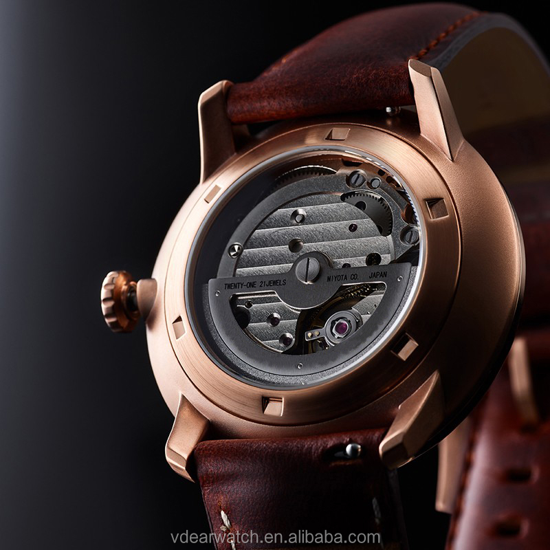 VDEAR – Gebogene Herrenuhr mit Automatikwerk und Glasboden (auch als Luxusuhr erhältlich) 22