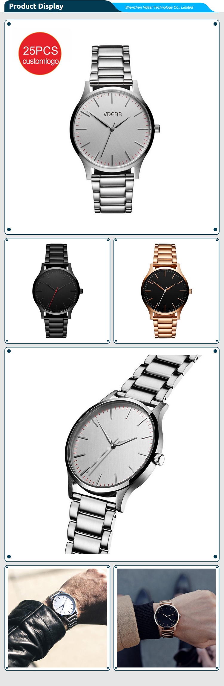 VDEAR - Custom men watch designer wristwatches popular watches men wrist brand others 14