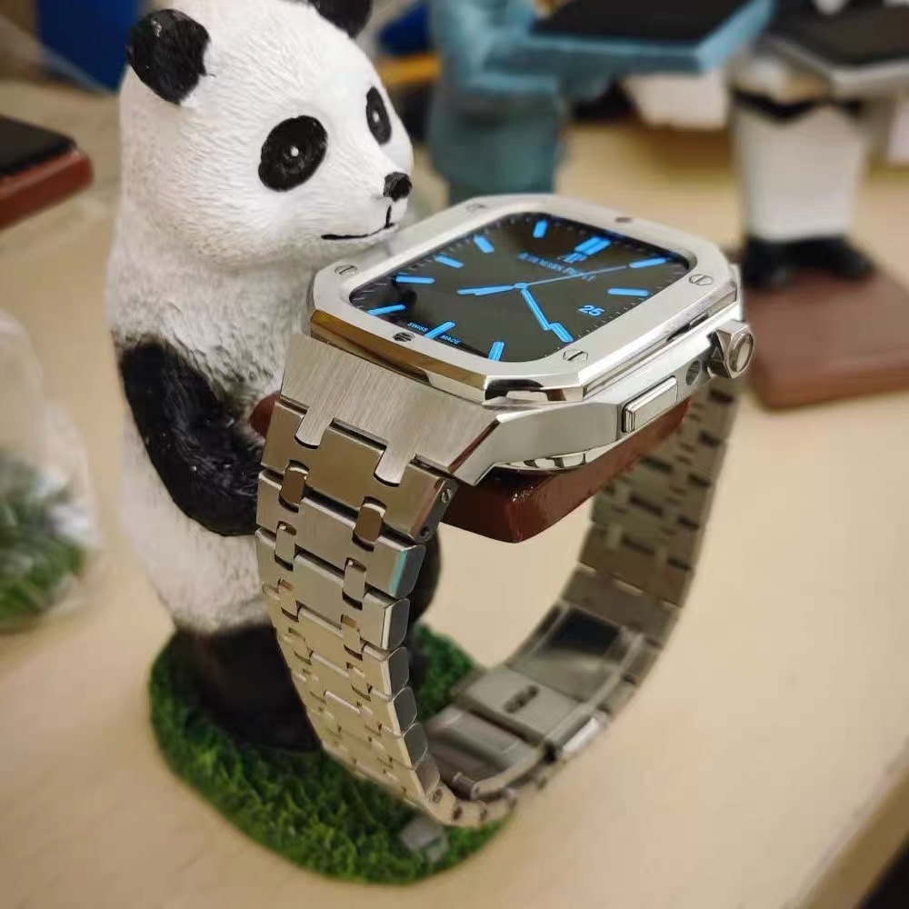 VDEAR - VDEAR Partihandel AP-stil 45MM rostfritt stål klockans infattning och rem lyx för Apple Series 4/5/6 iwatch Apple Watch-fodral 21