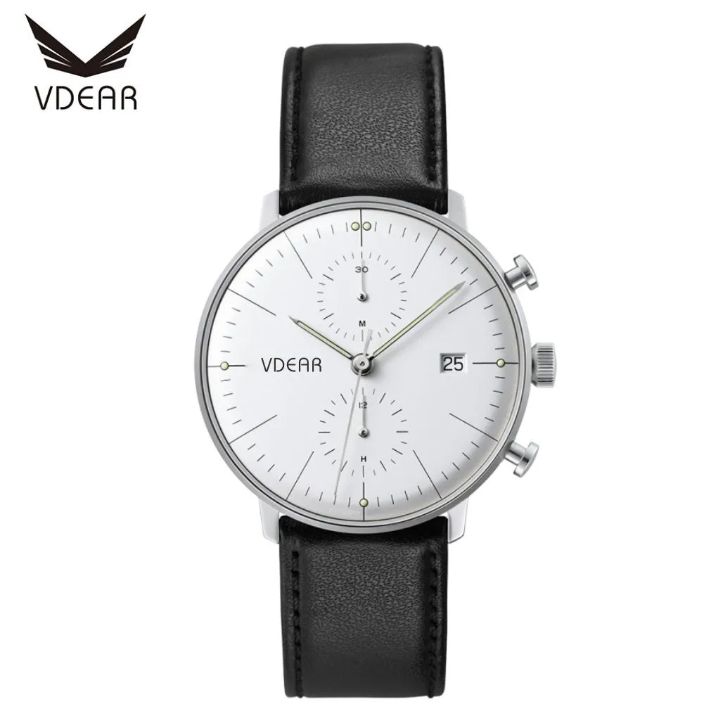 VDEAR - Dome Chronograph Quartz Fashion Stainless Steel Mens Wrist Watches others 1