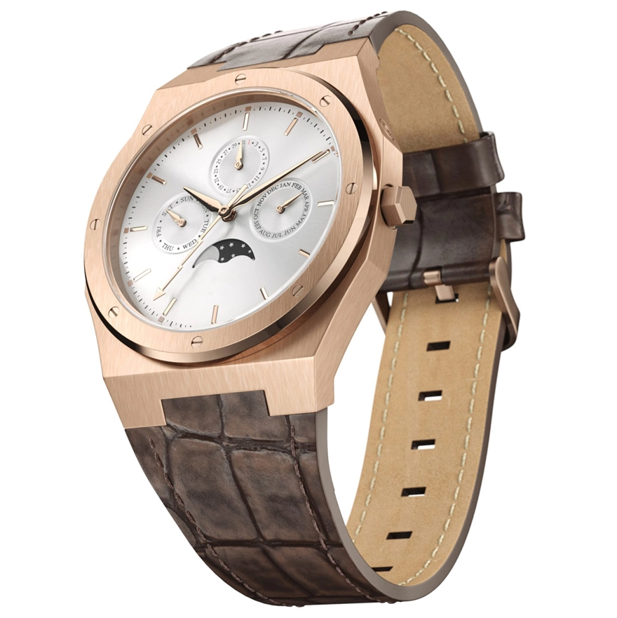 VDEAR - Orologi da uomo di lusso in acciaio inossidabile, orologi personalizzati, orologio da uomo di lusso in pelle marrone, nuovo arrivo 1