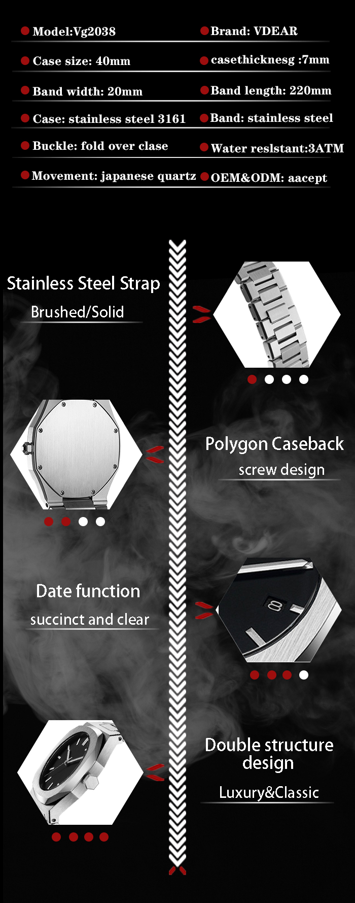 VDEAR - 316l Stainless Steel2021 Luxury Watches Replic Watches Luxury Men Womens Luxury Watches Latest others 10