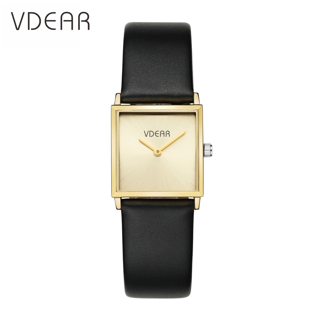VDEAR - fancy leather japan movt square watch ladies women wristwatch custom Lady Quartz Watch 1