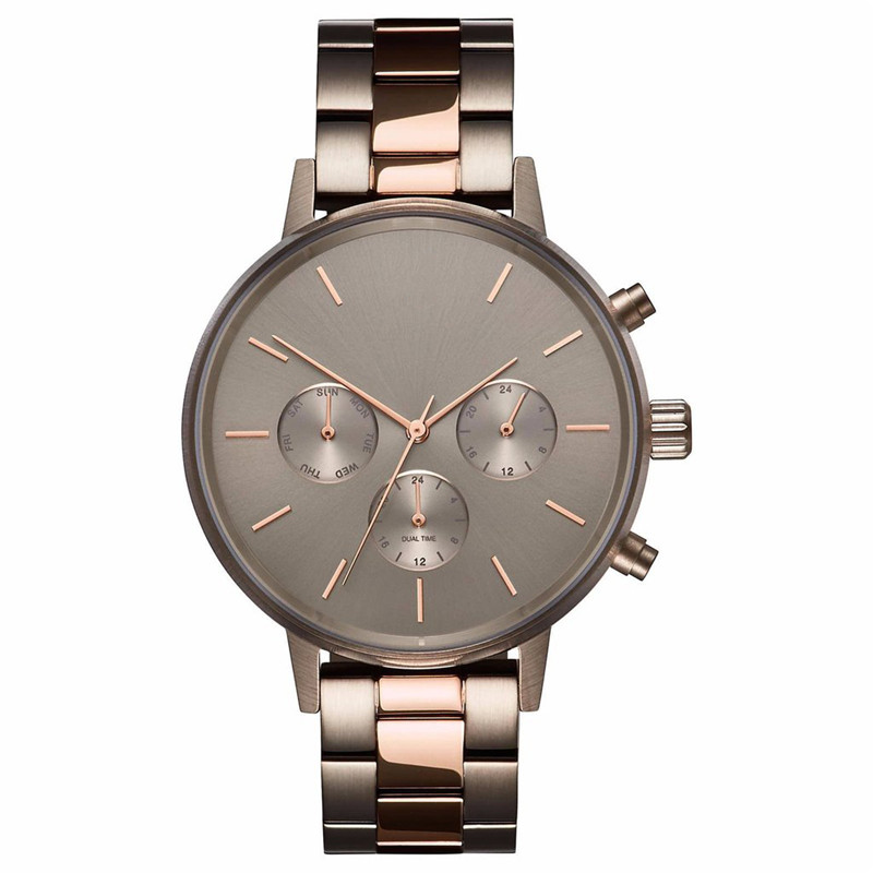 VDEAR - 316l stainless steel watch case rose gold IP plated oem chrono ladies wrist watch women brands luxury Chronograph Watch 10