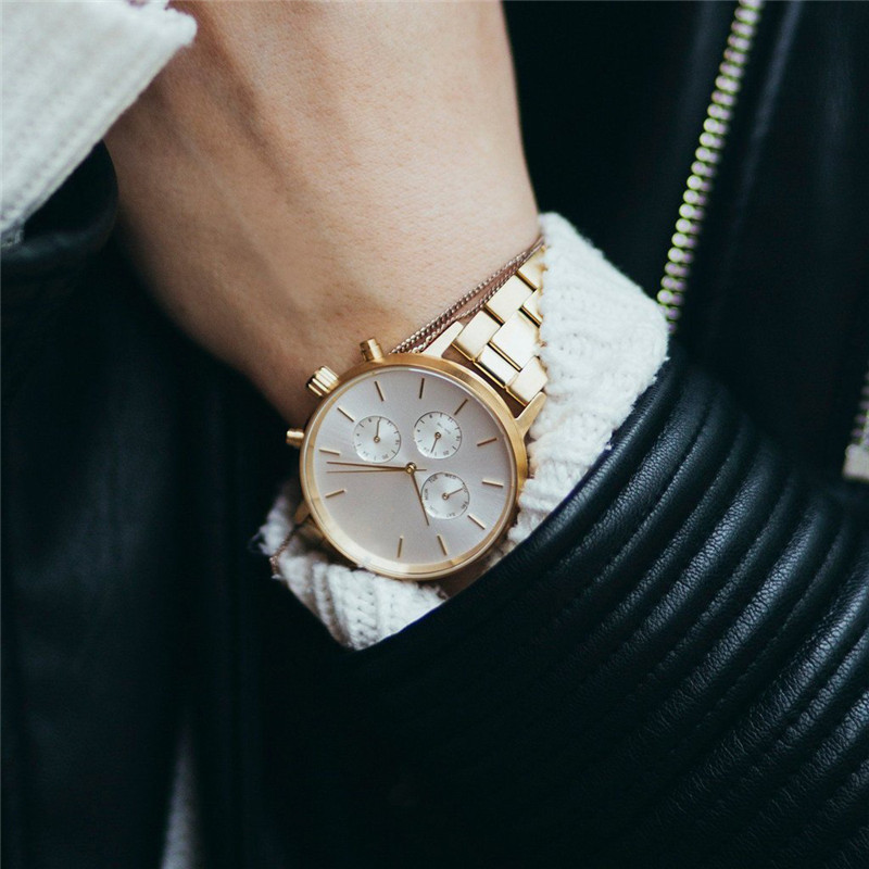 VDEAR - Gold plated brand your logo time force 5atm water resistant fashion women odm brand chronograph watch others 16