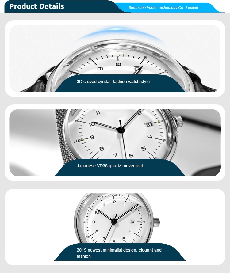 VDEAR - VDEAR LOW moq custom logo dome glass new style fancy ladies leather watches others 14