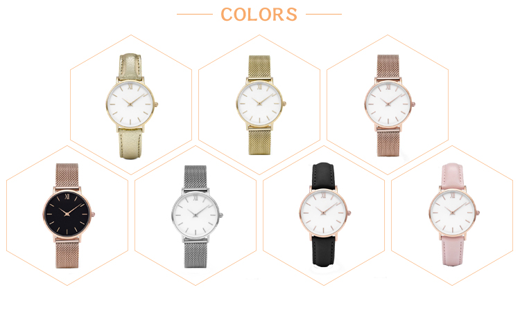 VDEAR - Custom Logo Leather Strap Stainless Steel Watches Women Wrist Luxury Watch Lady Quartz Watch 14