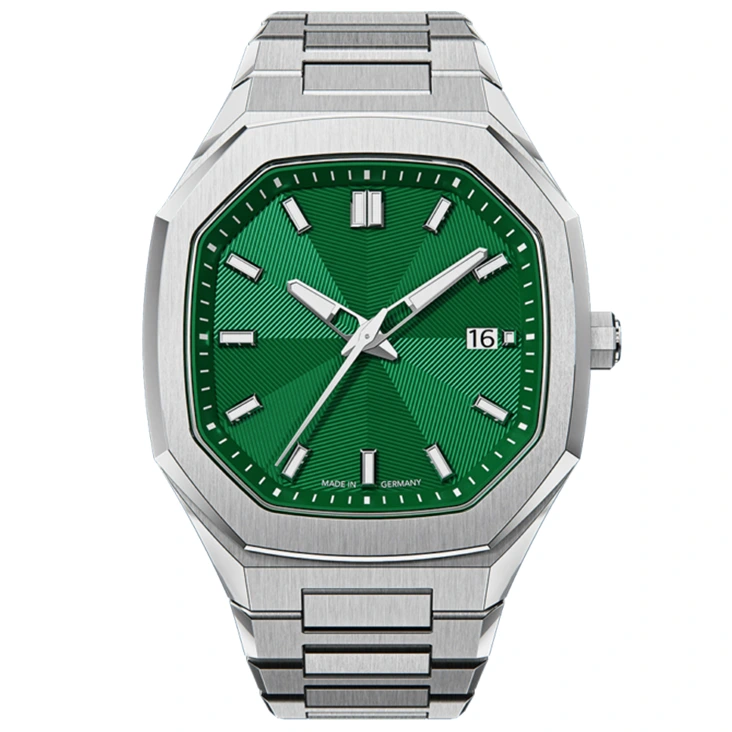 ساعة يد رجالية أوتوماتيكية من VDEAR - مصنوعة من الفولاذ المقاوم للصدأ 316L بلون الذهب الوردي، مرصعة بكريستال الياقوت، مع شعار مخصص، وصلت حديثًا 1