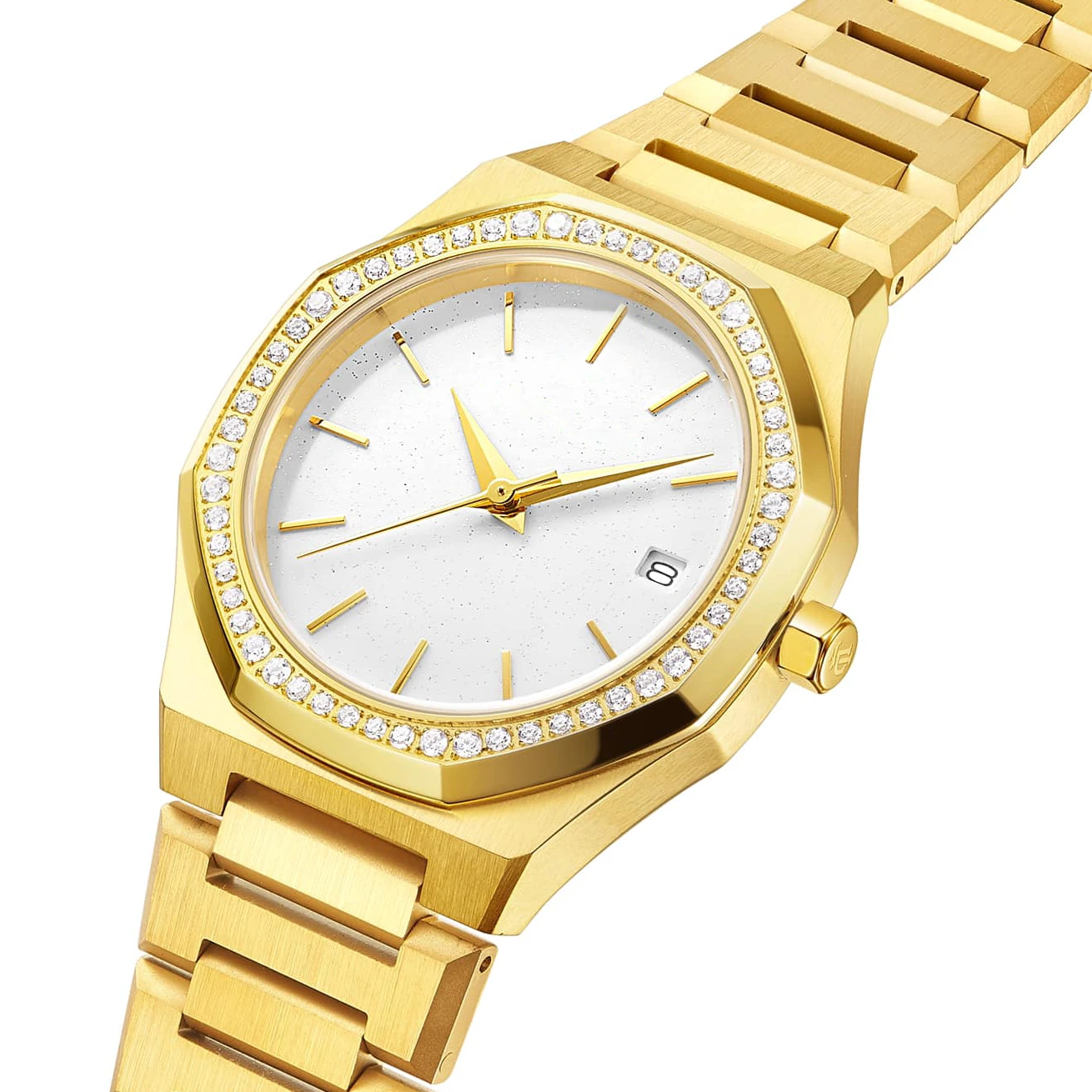 ساعة VDEAR - مقاومة للماء حتى 3 ضغط جوي، حركة يابانية، إطار مرصع بالألماس، ساعات نسائية مع أساور، وصل حديثًا 1