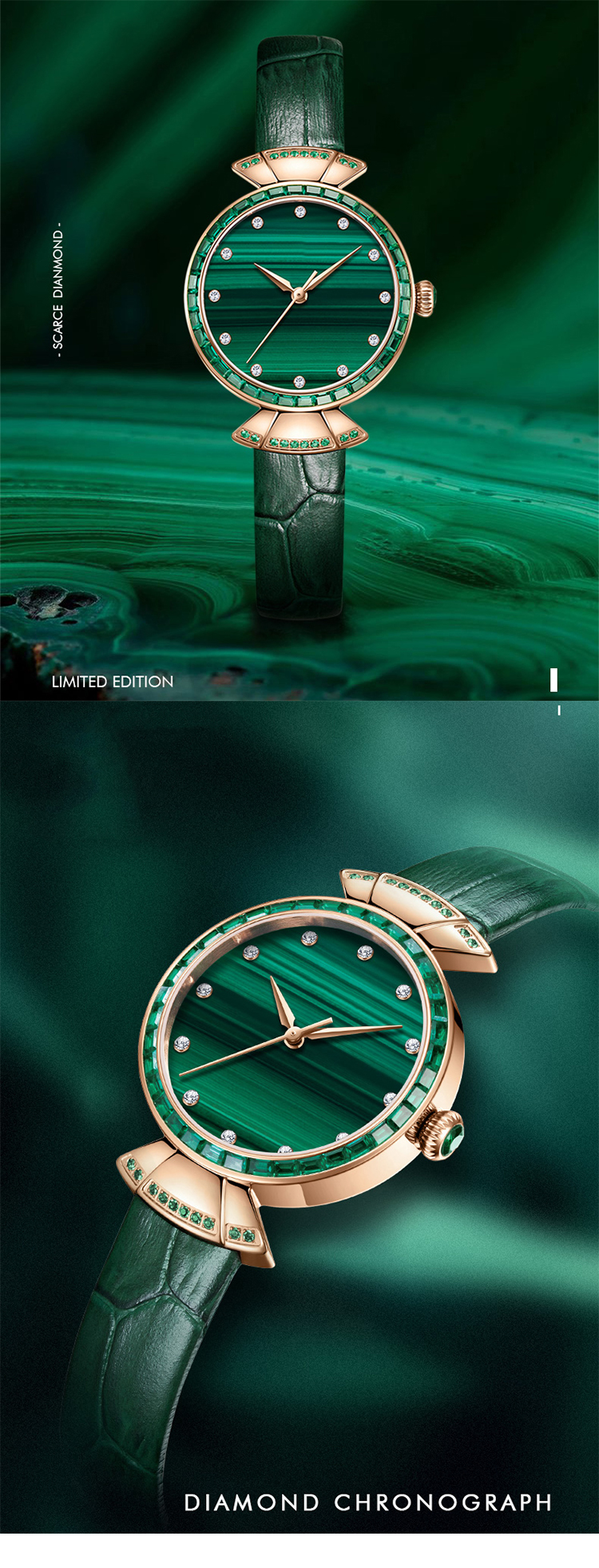 VDEAR - Woman Watches 2021 Watches Ladies Casual Stainless Steel Malachite Stone Watches Wrist Luxury Gold others 9