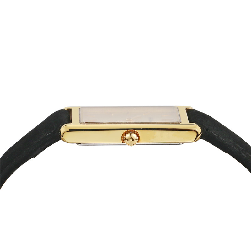 VDEAR - Orologio da donna quadrato in pelle con movimento giapponese placcato in oro IP, orologio al quarzo da donna 14