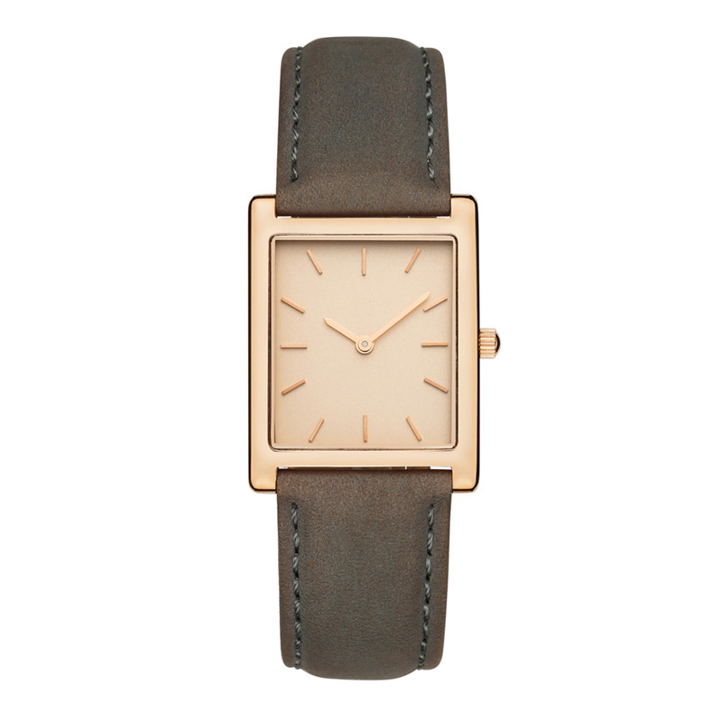 VDEAR - Orologio da donna quadrato in pelle con movimento giapponese placcato in oro IP, orologio al quarzo da donna 20