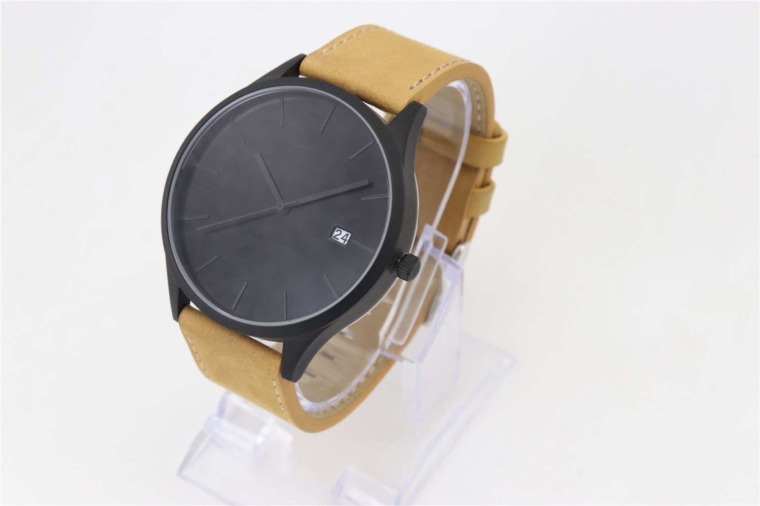 VDEAR - Grey dial High quality leather band minimalist mens hand wrist watch wristwatches Stainless Steel Style 10