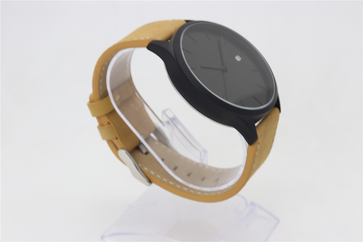 VDEAR - Grey dial High quality leather band minimalist mens hand wrist watch wristwatches Stainless Steel Style 12