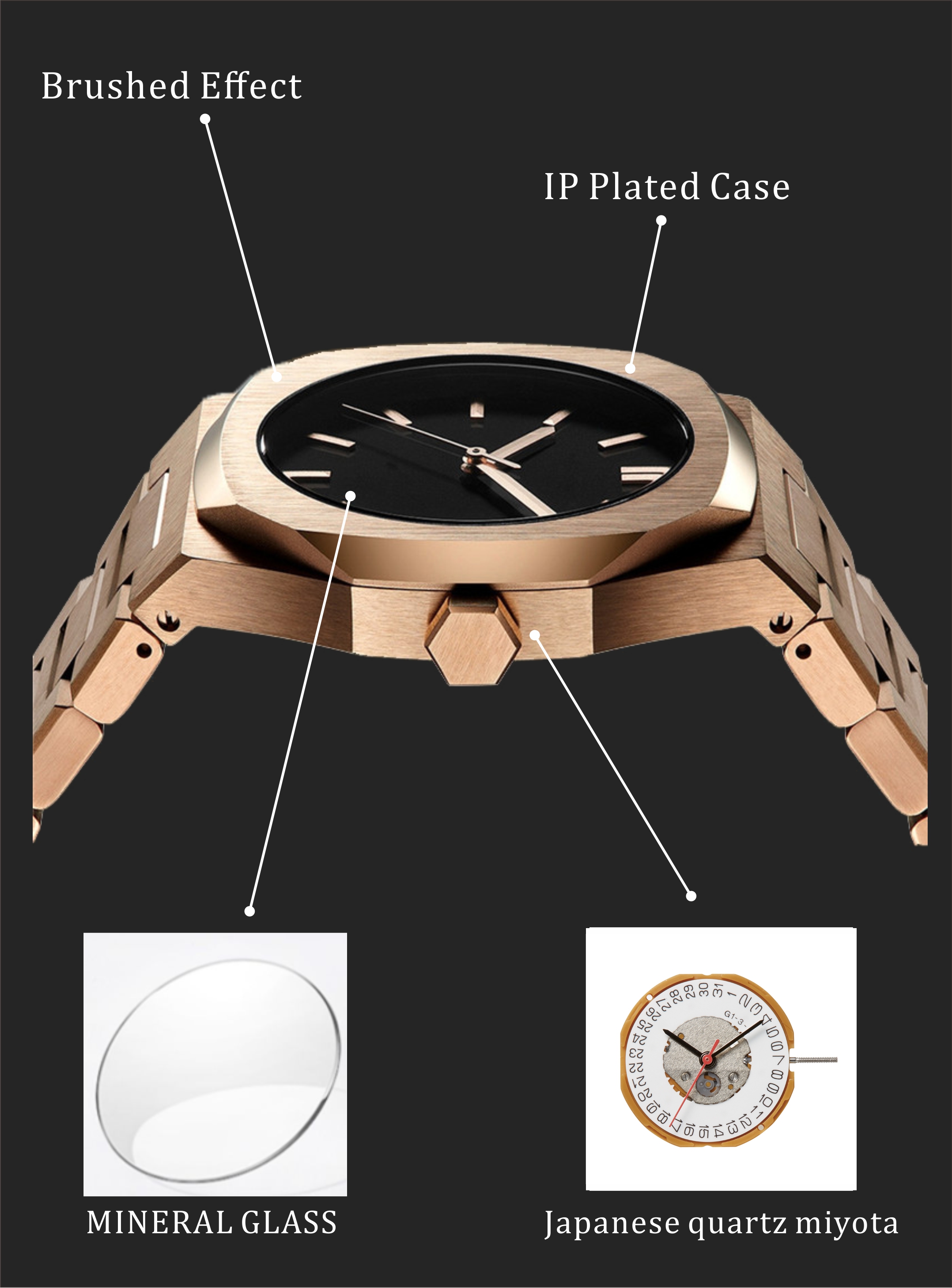 VDEAR - Top Quality Stainless Steel Back Own Brand Custom Japan Movt Watch Men Simple others 14