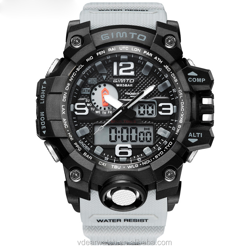 VDEAR - Out door army style multiple time zone technology men sport watch analog digital wrist watch others 18