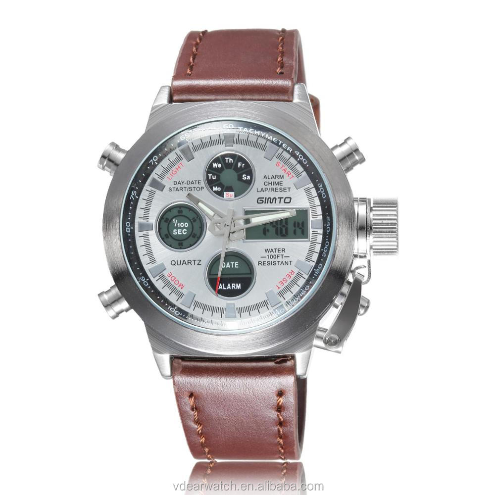 VDEAR - Multifunction timepiece leather brands sports wrist watches cool watches men with alarm others 14