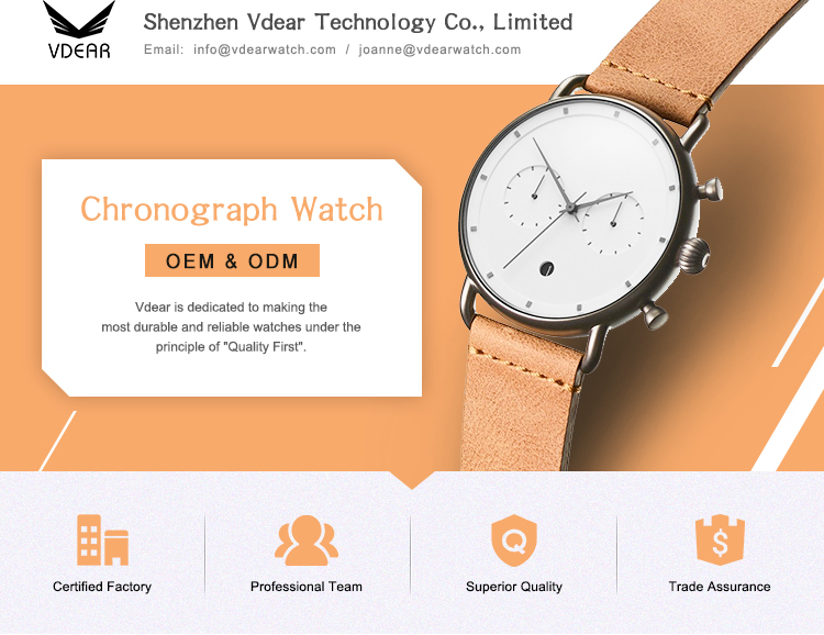 VDEAR - Best Selling Water Resistant Watch Strap Stainless Steel Luxury Custom Logo Chronograph Watch others 10