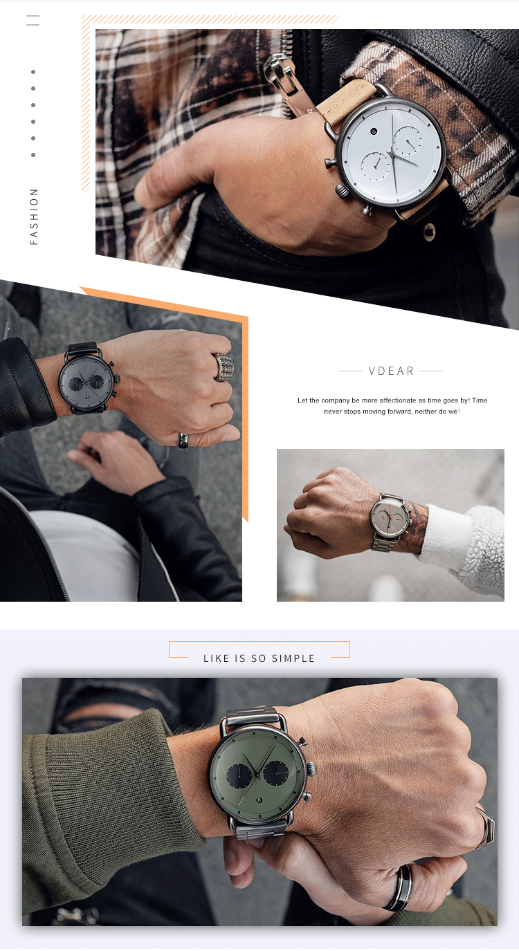 VDEAR - Vdear Oem Odm Miyota Slim Leather Chronograph Watch For Men others 14