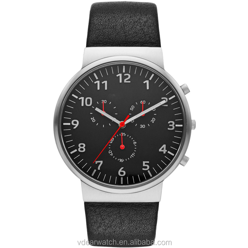 VDEAR - Three eyes leather quartz chronograph steel watch design your own custom logo watches men others 11