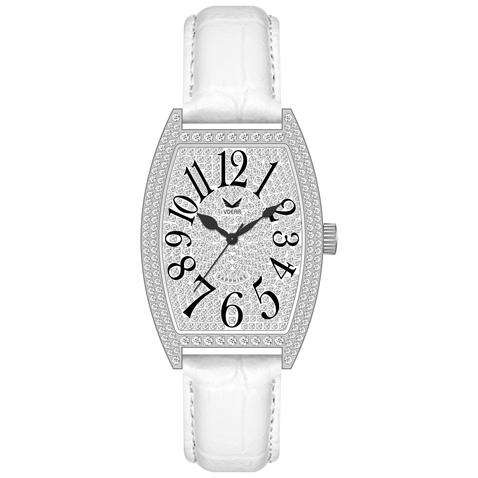 VDEAR - Montre de luxe pour femme, avec logo personnalisé, en moissanite de qualité et diamants. 1