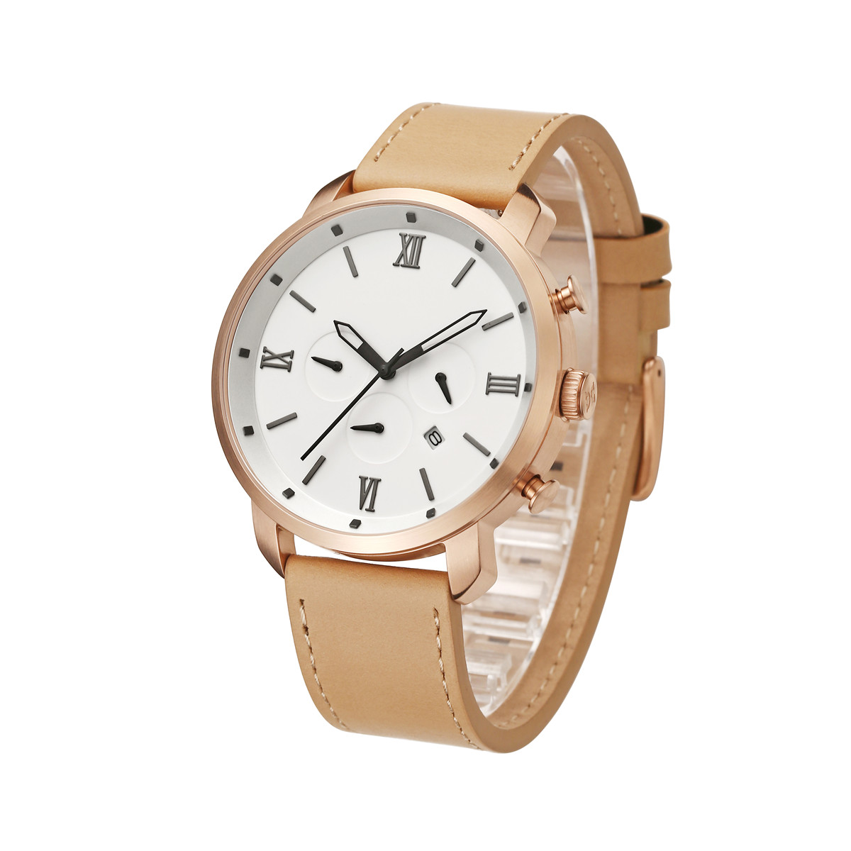 VDEAR - Orologio da uomo al quarzo personalizzato con cronografo, quadrante grande da 45 mm, cassa in acciaio inossidabile, tre occhi, altri 14