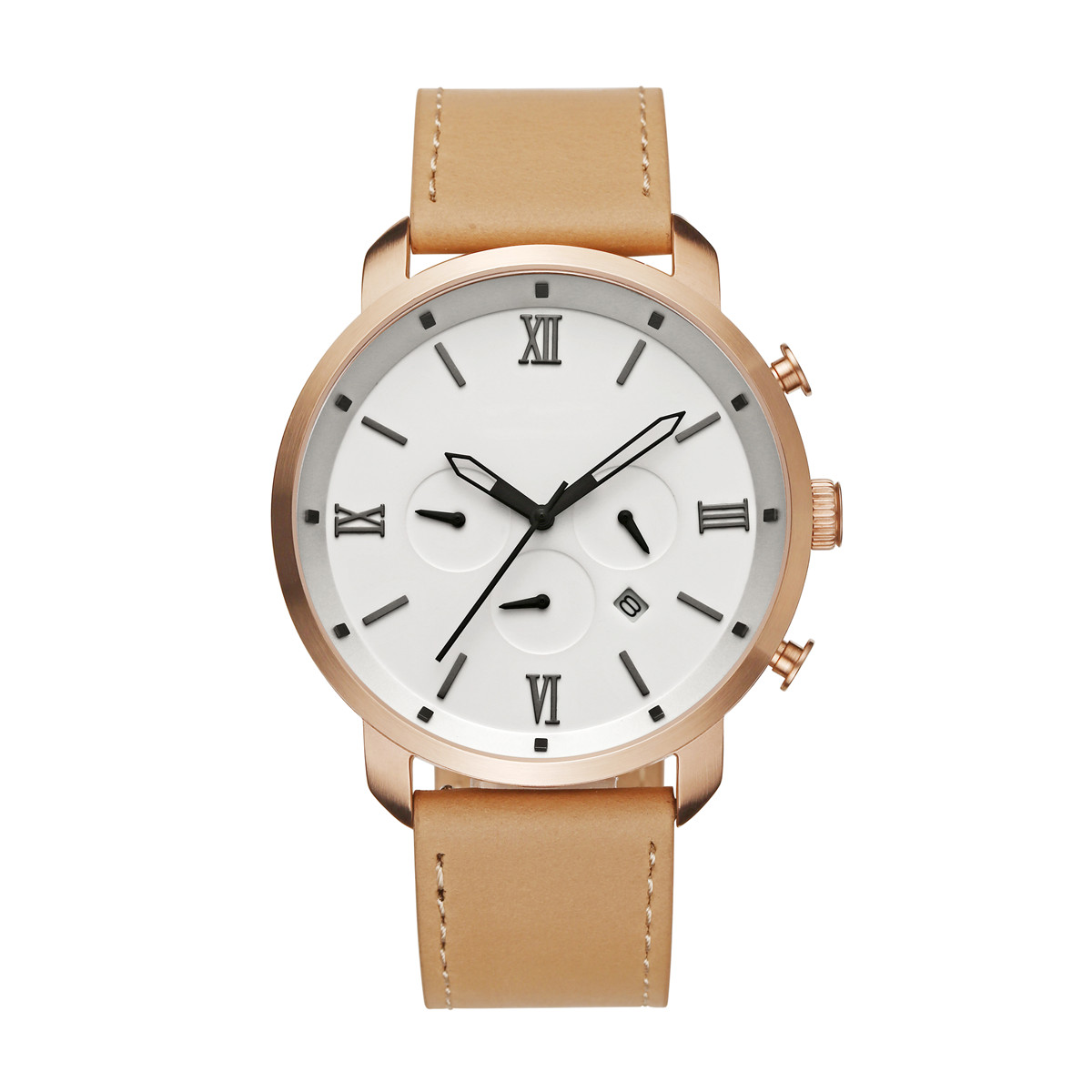 VDEAR - Orologio da uomo al quarzo personalizzato con cronografo, quadrante grande da 45 mm, cassa in acciaio inossidabile, tre occhi, altri 12