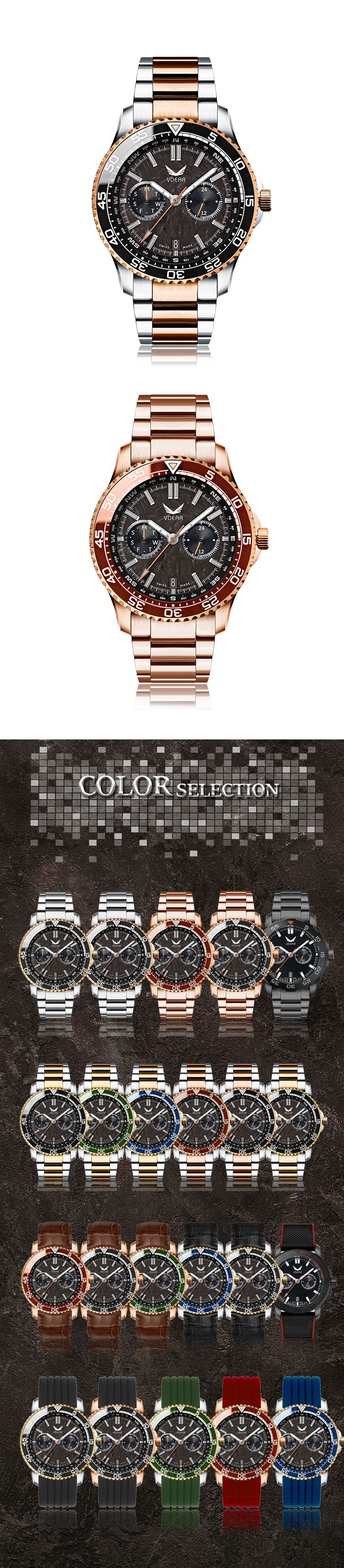 VDEAR - Brand Your Own Outdoor Sports Event Watching Tent Stainless Steel Case Military Sport Watch others 11