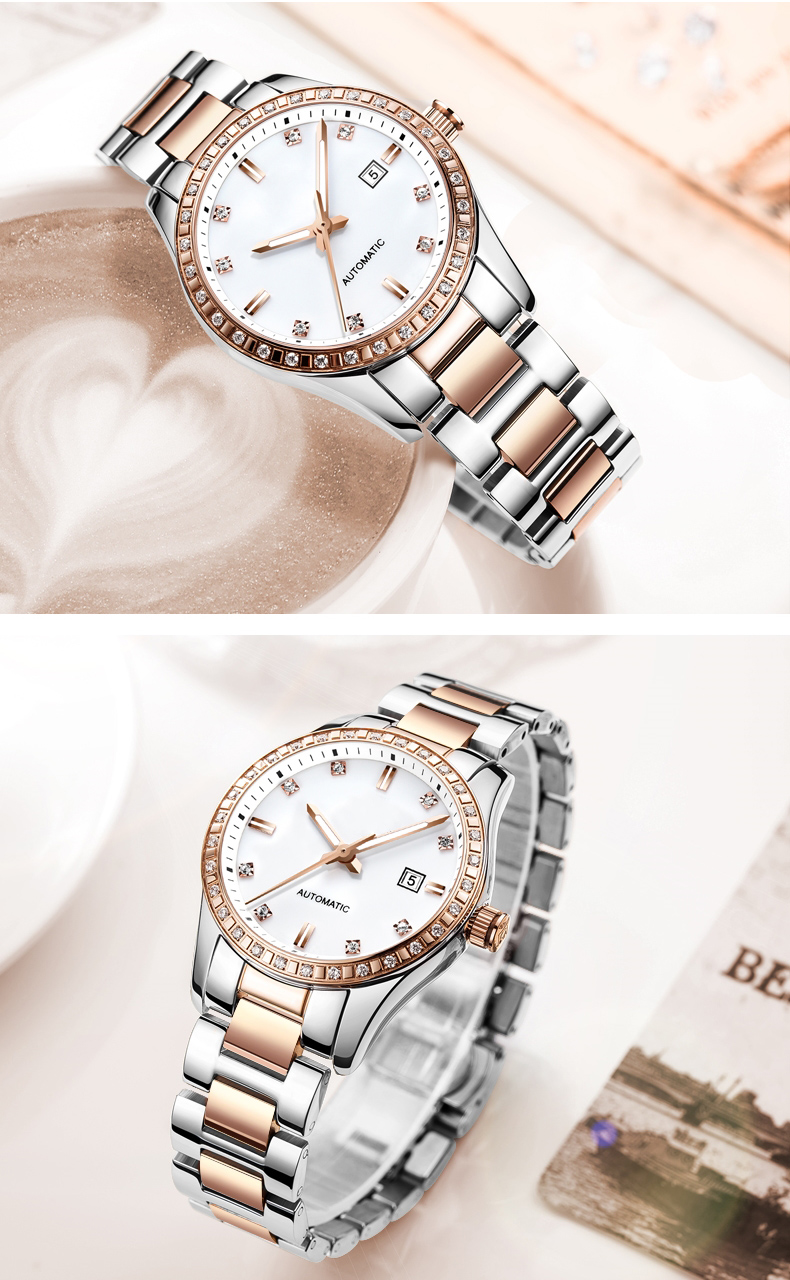 VDEAR - Crystal bezel mechanical watch 2017 luxury japan automatic watch with japan 9015 movement others 17