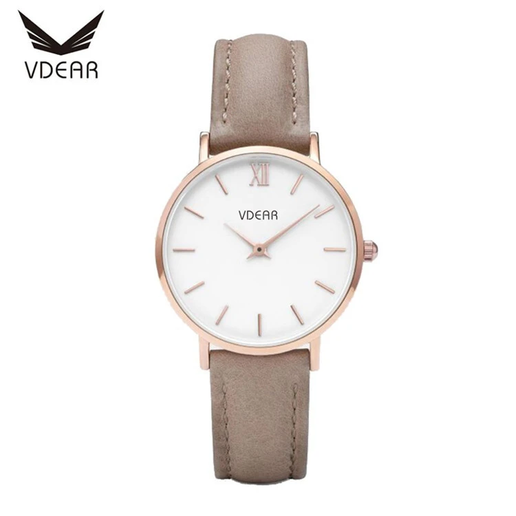 VDEAR - Orologio ultra sottile giapponese con movimento in acciaio inossidabile, resistente all'acqua fino a 3 atm, da donna e da uomo 1