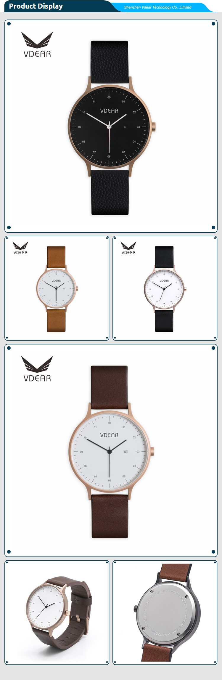 VDEAR - Marchio con logo proprio, orologio al quarzo giapponese movt, prezzo, orologi in acciaio inossidabile realizzati in Cina, altri 14